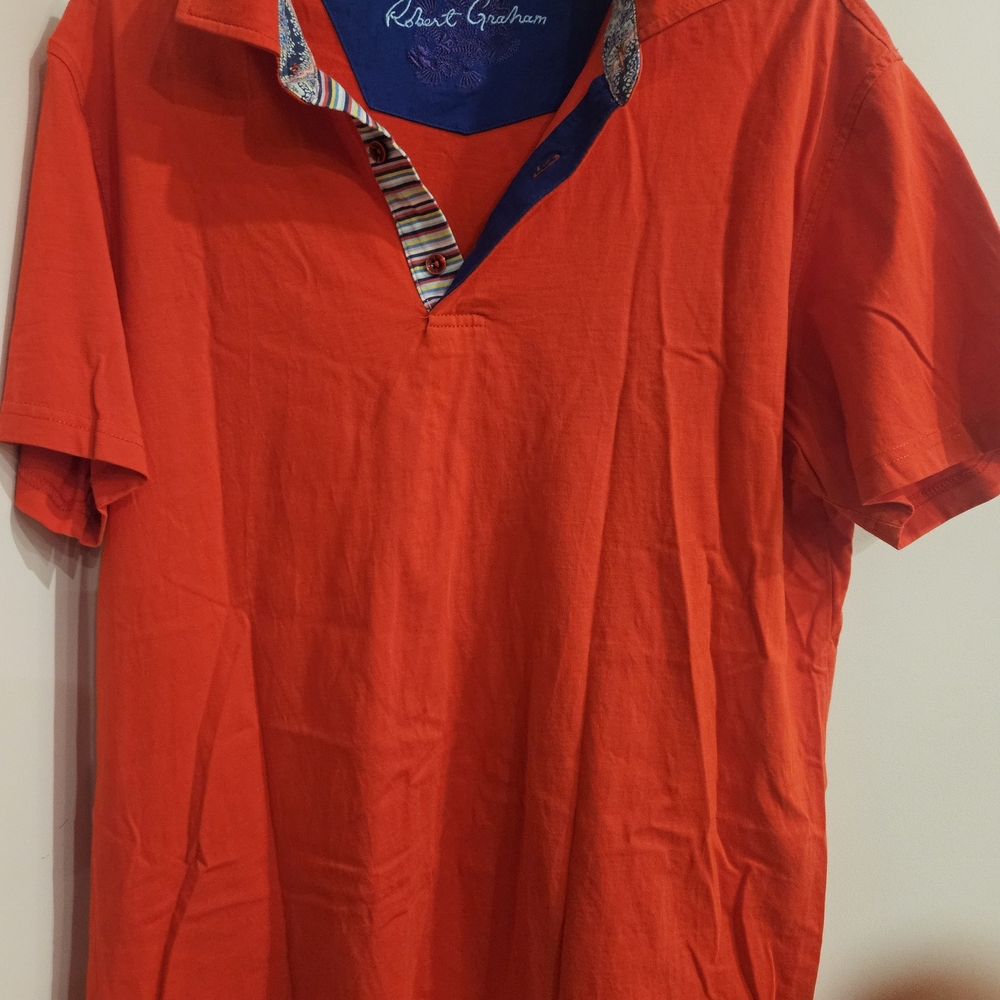 Robert Graham Men's Bright Orange Casual Shirt